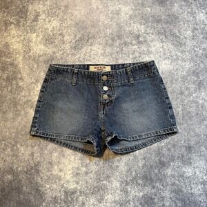 Y2K Paris Blues Originals Womens Low Rise Mini Jean Shorts Size 3 Button Fly